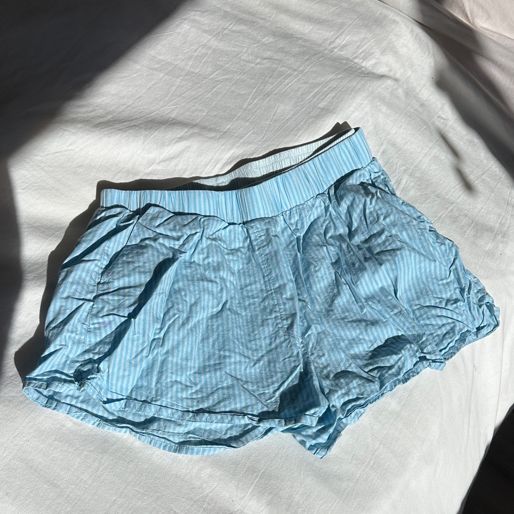 Daily Drills Poplin Double-Band Resort Shorts - Blue Stripe